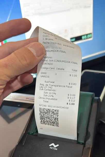 Comprobante con CAE y código QR